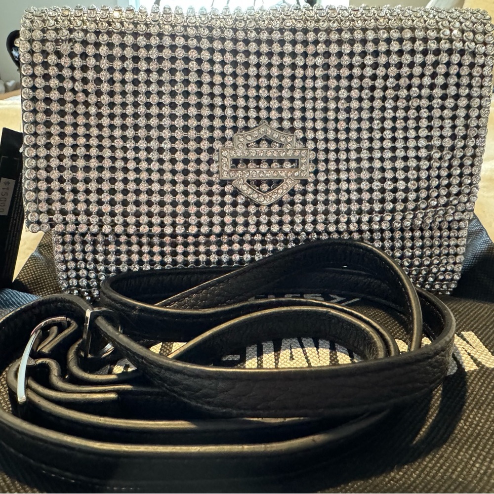 Harley Davidson Saturday Night Embellished Crystal Clip/hip bag